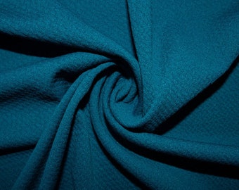 Teal Blue Knit Jersey Fabric 2 Way Stretch Rayon 6 Oz 58-60 780145