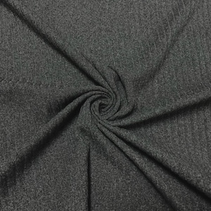 2 Tone Charcoal DBP 8X3 Rib Knit #21 Double Brushed Polyester Spandex Stretch 190GSM Apparel Fabric 58"-60" Wide By The Yard