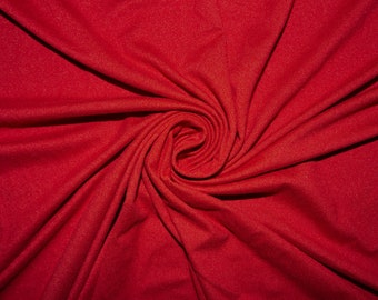 Red #17 Double Brushed Polyester Spandex Apparel Stretch Fabric 190 GSM 58&quot;-60&quot; Wide By The Yard