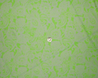 Green White Paisley Print #769 4 Way Stretch Swimwear Activewear Cosplay Nylon Spandex Apparel Craft Fabric 58"-60" Wide By The Yard