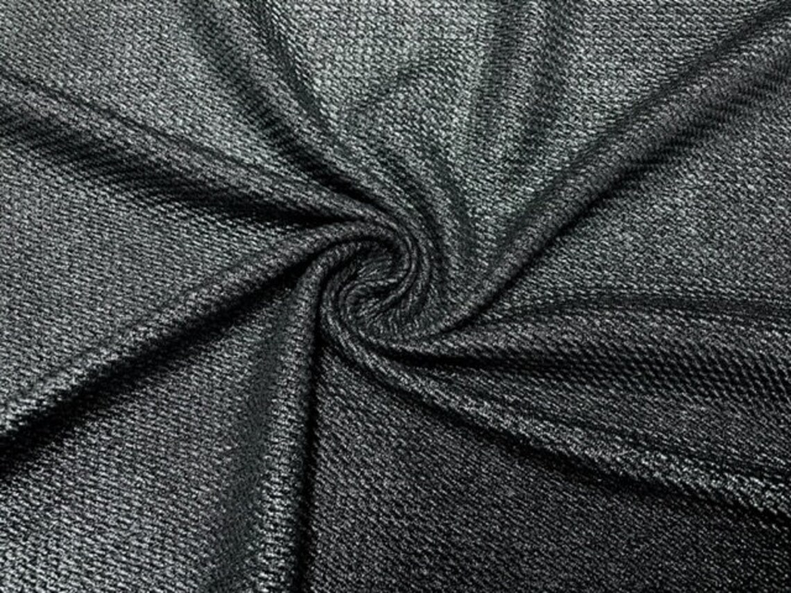 Shimmer Silver Metallic Black Bullet #227 Ribbed Double Knit 2 Way ...