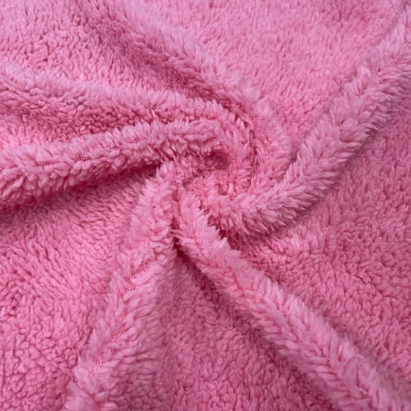 Pink Sherpa Faux Fur #33 100% Polyester Medium Pile Super Soft Stretch Fabric Very Soft 58"-60" Wide By The Yard