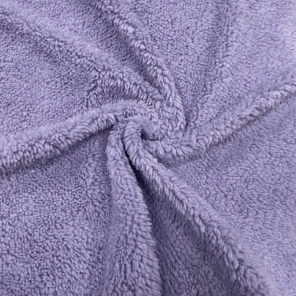 Lavender Sherpa Faux Fur #30 100% Polyester Medium Pile Super Soft Stretch Fabric Very Soft 58"-60" Wide By The Yard