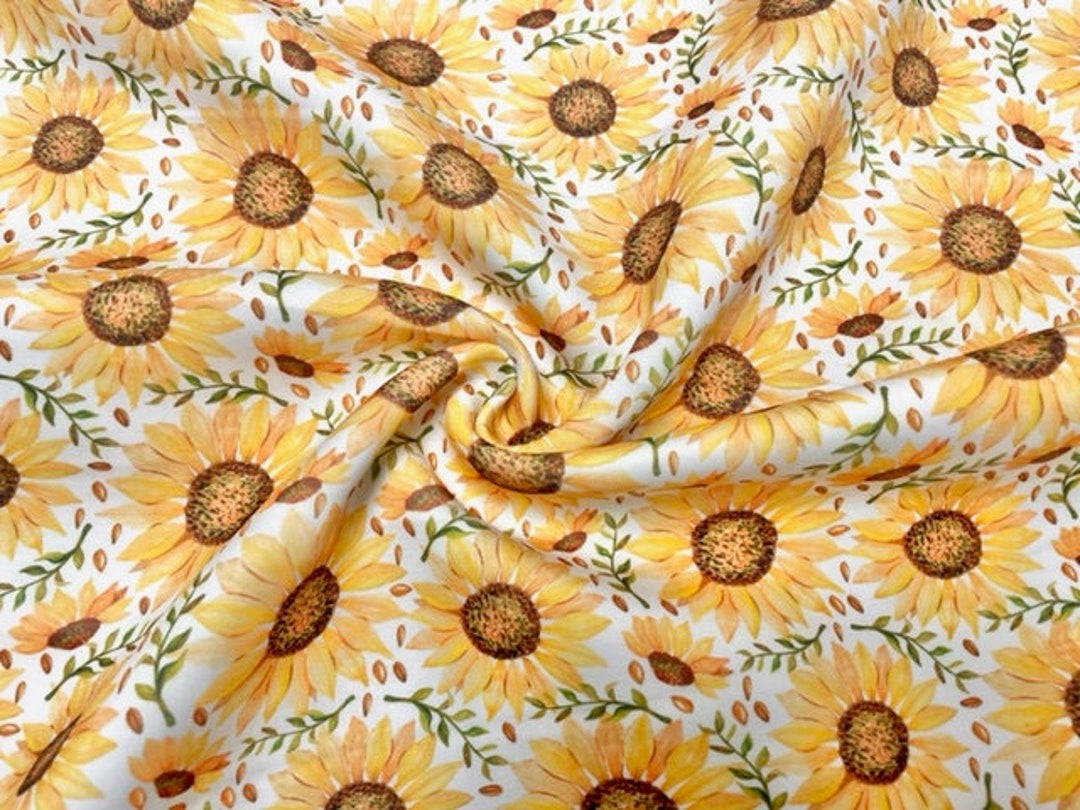 Sunflower Textiles Sunflower Floral Super Scuba Techno Print #82 Double Knit Stretch ...