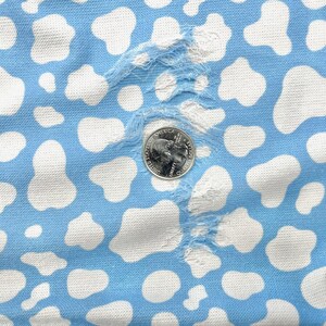Cow Spot Blue White Distressed Denim Print #30 Polyester Rayon Spandex Stretch Apparel Fabric 58"-60" Wide By The Yard image 3