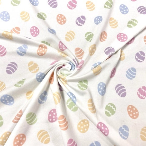 Easter Egg Pastel Spring DBP Print #723 Double Brushed Polyester Spandex Apparel Stretch Fabric 190 GSM 58"-60" Wide By The Yard