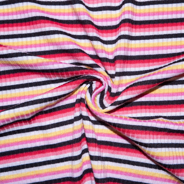 Stripe Knit Fabric Etsy