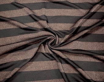 Streep metallic goud zwart jersey gebreide print #20 rayon spandex stretch zachte kledingstof 180 gsm 58"-60" breed op maat gesneden