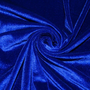 Royal Blue #50 Stretch Velvet Polyester Spandex 250 GSM Luxury Apparel Fabric 55"-56" Wide By The Yard