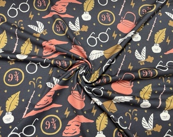 Wizard Magic DBP Print #603 Double Brushed Polyester Spandex Apparel Stretch Fabric 190 GSM 58"-60" Wide By The Yard