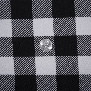 Black and White Buffalo Plaid Liverpool Print #112 Double Knit Solid 2-Way Stretch Polyester Lycra Spandex 58"-60" Wide By The Yard image 2