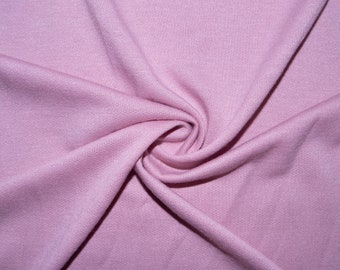 Dusty Pink French Terry #75 Polyester Rayon Spandex 215 GSM Apparel Fabric Stretch Medium Weight Soft 58"-60" Wide By The Yard