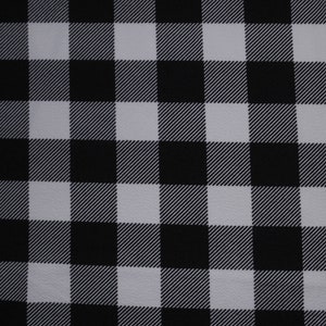 May include: Black and white checkered fabric with a subtle diagonal pattern. The fabric has a smooth texture.