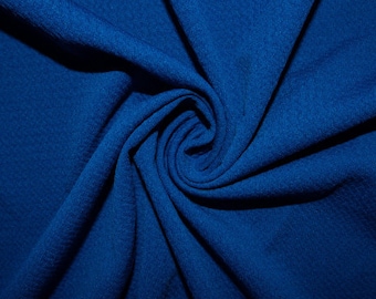 Royal #27 Bullet Ribbed Scuba Techno Double Knit 2-Way Stretch Polyester Spandex Apparel Craft Fabric 58&quot;-60&quot; Wide By The Yard