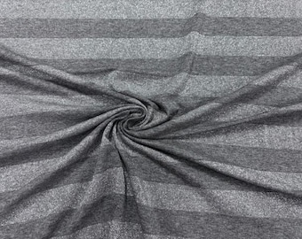 Streep metallic grijze jersey gebreide print #13 rayon spandex stretch zachte kledingstof 180 gsm 58"-60" breed op maat gesneden