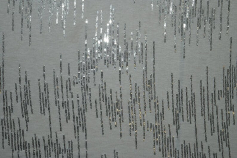 White Sequin Jersey Knit 211 Polyester Rayon Modal Blend Spandex Stretch Apparel Fabric 5860 Wide By The Yard image 1