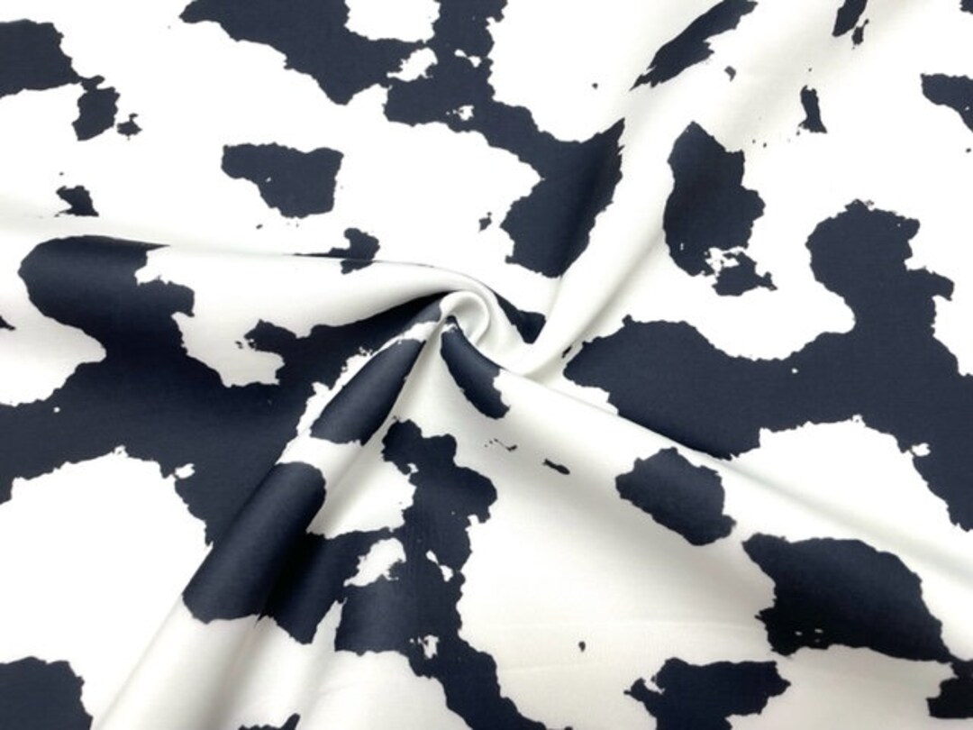 Cowhide Cow Spot Super Scuba Techno Print #141 Double Knit Stretch ...