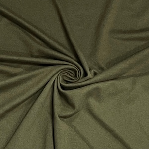 Military Green #64 Double Brushed Polyester Spandex Apparel Stretch Fabric 190 GSM 58"-60" Wide By The Yard