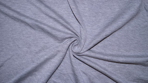 Cotton Jersey Lycra Spandex Knit Stretch Fabric 58/60 Wide (1 Yard,  Heather Grey Light)