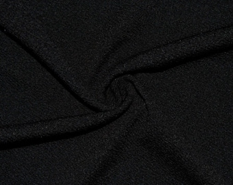 Black Liverpool Ribbed Scuba Techno Double Knit Solid 2-Way Stretch Polyester Spandex 58"-60" Wide By The Yard