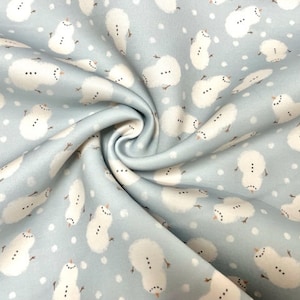 Brittany Frost Designs Cute Snowmen Scuba Techno Print #100 Knit Stretch Fabric Poly Spandex Apparel Craft Fabric 58&quot;-60&quot; Wide By The Yard