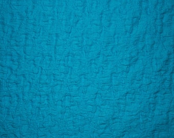 Turquoise 1" bubble ruche gebreid polyester spandex lycra stretchkleding Ambachtelijke stof rokjurk 52"-54" wijd op maat gesneden