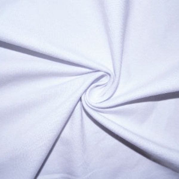 White #2 200GSM Cotton Spandex Jersey Knit Stretch Exercise Fitness Apparel Fabric Photography 58"-60" Wide By The Yard