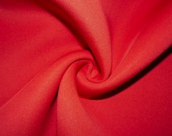 Red #03 Super Techno Neoprene Double Knit  2-Way Stretch Fabric Poly Spandex Apparel Craft Fabric 58&quot;-60&quot; Wide By The Yard