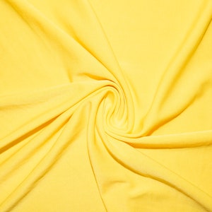 Yellow #22 Double Brushed Polyester Spandex Apparel Stretch Fabric 190 GSM 58"-60" Wide By The Yard