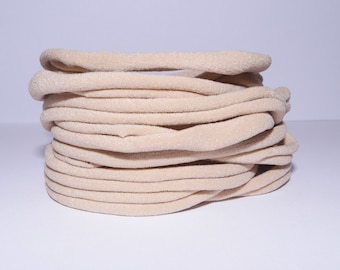 100 Pieces 2CM Nude Soft Nylon Headband One Size Fits All