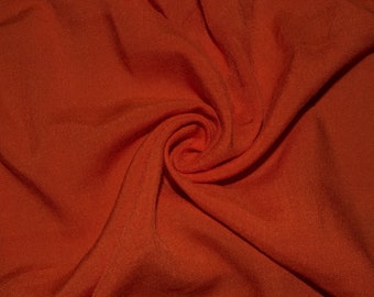 Orange Challis Apparel Fabric 100% Rayon Sewing Shirt 54"-55" Wide By The Yard