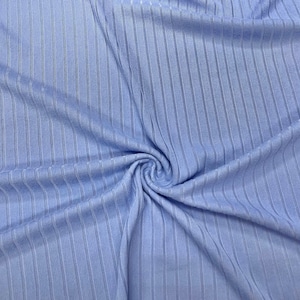 Periwinkle Blue DBP 8X3 Rib Knit #2 Double Brushed Polyester Spandex Stretch 190GSM Apparel Fabric 58"-60" Wide By The Yard
