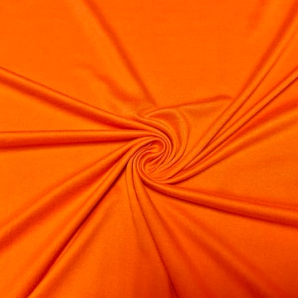 Tangerine #117 Double Brushed Polyester Spandex Apparel Stretch Fabric 190 GSM 58"-60" Wide By The Yard