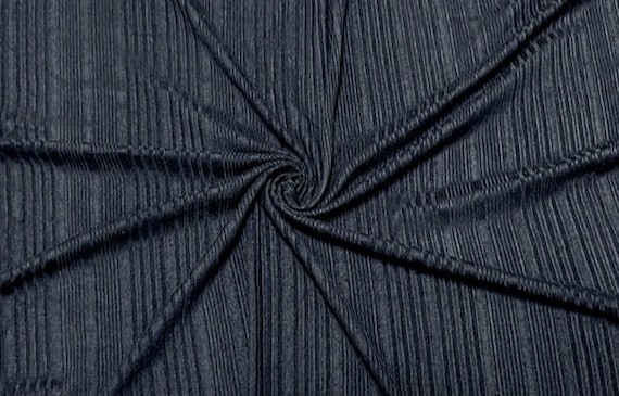 Black Stripe DBP Brushed Rib Knit #50 Double Brushed Polyester Spandex Stretch 190GSM Apparel Fabric 58"-60" Wide By The Yard