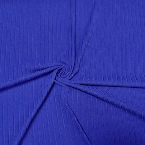 Royal Blue DBP 8X3 Rib Knit #18 Double Brushed Polyester Spandex Stretch 190GSM Apparel Fabric 58"-60" Wide By The Yard