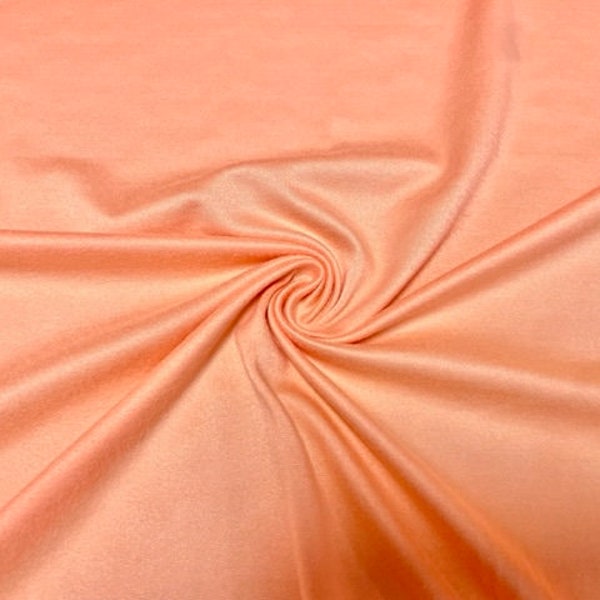 Peach #122 Double Brushed Polyester Spandex Apparel Stretch Fabric 190 GSM 58"-60" Wide By The Yard