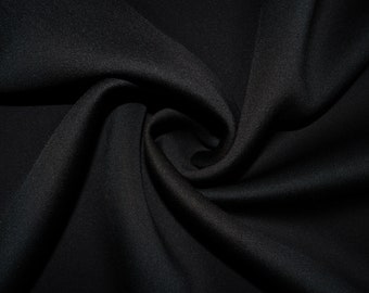 Black #01 Super Techno Neoprene Double Knit  2-Way Stretch Fabric Poly Spandex Apparel Craft Fabric 58&quot;-60&quot; Wide By The Yard