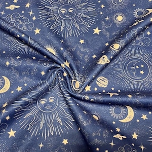 Swimwear Fabric Constellations Activewear Print #443 Polyester Spandex Stretch By The Yard
