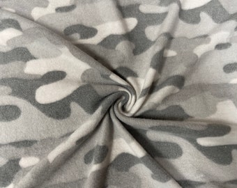 Camouflage Super Brushed Sweater Knit Hacci #47 Poly Spandex 210 GSM Apparel Fabric Stretch Medium Weight Soft 58"-60" Wide By The Yard