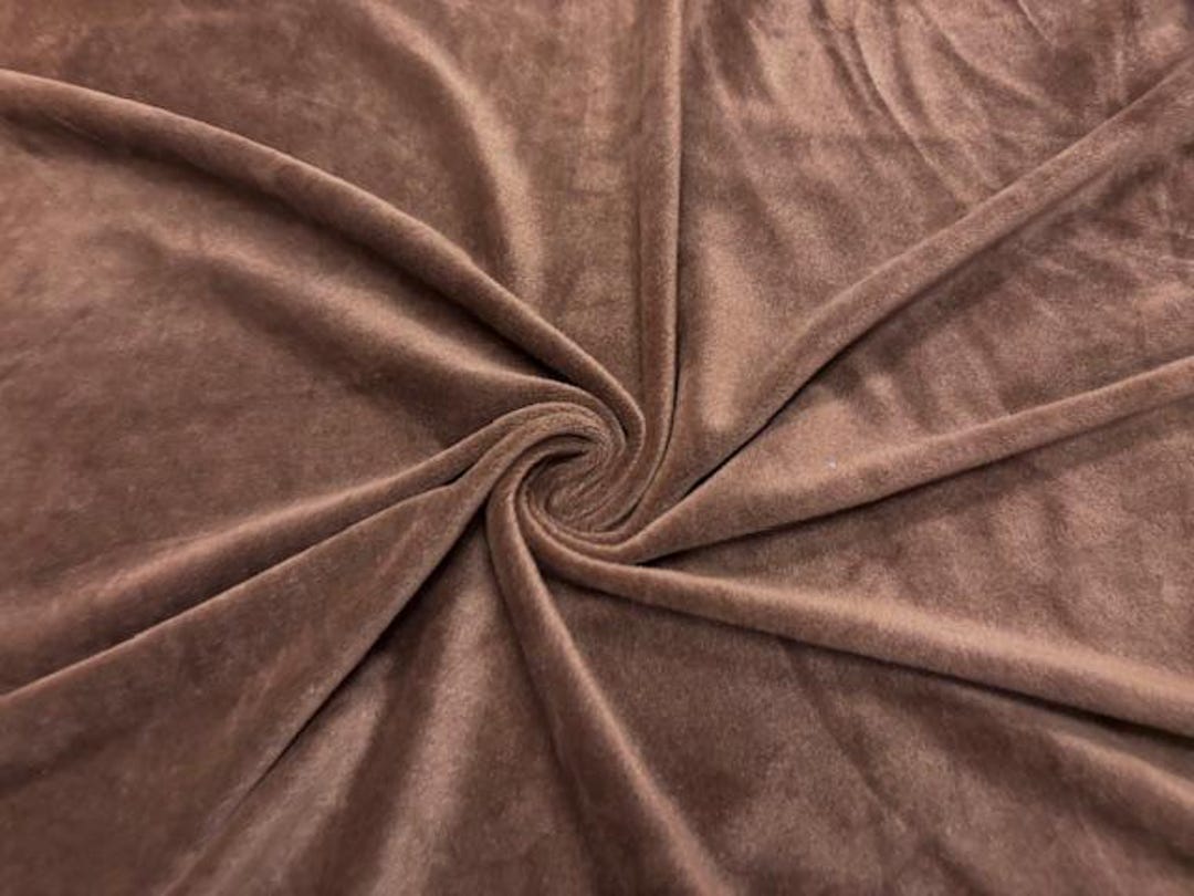 Brown #3 Micro Velour Stretch Velvet Polyester Spandex 230 GSM Luxury ...