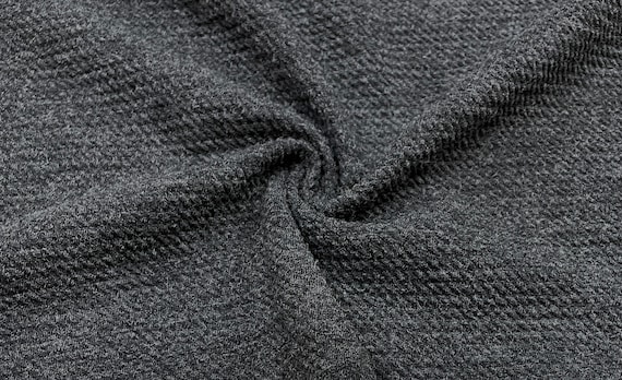 Sweater Bullet 2 Tone Charcoal 199 Ribbed Scuba Techno Double Knit 2 Way Stretch Rayon Spandex Apparel Craft Fabric 58 60