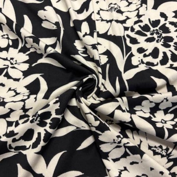 Floral DBP Print #1079 Double Brushed Polyester Spandex Apparel Stretch Fabric 190 GSM 58"-60" Wide By The Yard