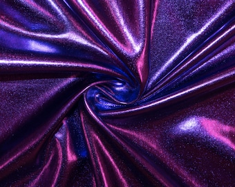 Purple Shiny Pleather Faux Leather Stretch Vinyl Polyester Spandex Spandex Medium Weight Apparel Craft Fabric 58"-60" Wide By The Yard