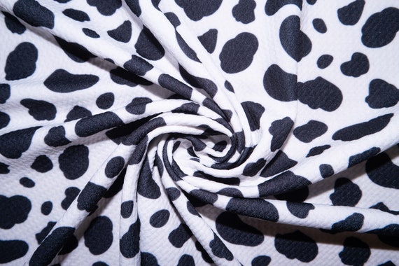 Cow Print Bullet #36 Ribbed Scuba Techno Double Knit 2-Way Stretch Polyester Spandex Apparel Craft Fabric 58"-60" Wide BTY