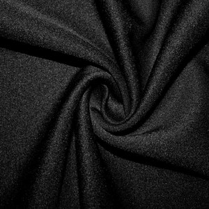 Black Scuba Techno Double Knit 2-Way Stretch Polyester Spandex Spandex Apparel Craft Fabric 58&quot;-60&quot; Wide By The Yard