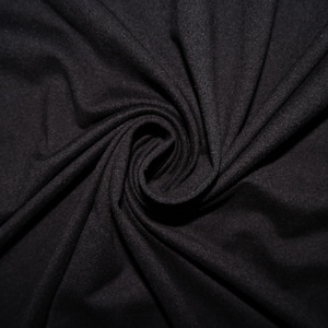 Black #02 Double Brushed Polyester Spandex Apparel Stretch Fabric 190 GSM 58"-60" Wide By The Yard