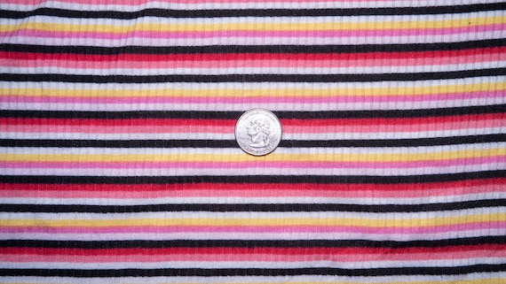 Rainbow Striped Ribbed Jersey Knit 302 Rayon Polyester Spandex Stretch  Apparel Fabric 5860 Wide by the Yard -  Canada