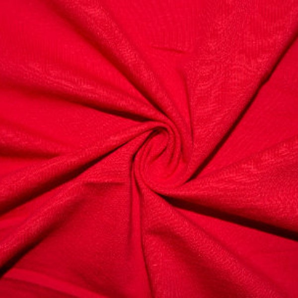 Red #5 200GSM Cotton Spandex Jersey Knit Stretch Exercise Fitness Apparel Fabric Photography 58"-60" Wide By The Yard