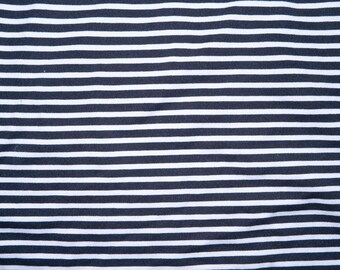 DOUBLE BRUSHED POLY Sold by the half yard Black and White Vertical Stripe Brushed Polyester Knit Mustard