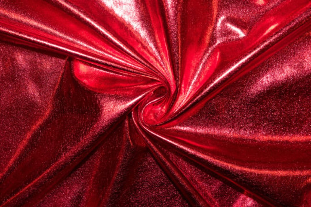 Shiny Red Pleather Faux Leather Stretch Vinyl Polyester Spandex 190 GSM ...